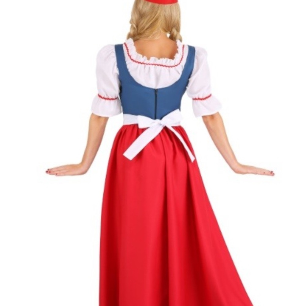 Women's Red and White Costume Dress - Picture 3 of 3